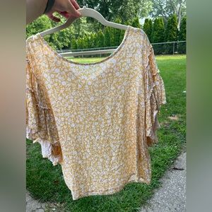 Flowy yellow blouse